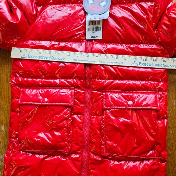 NEW Jeanswest Marvel Spider-Man Boys 7-9/Years Red Down Puffer Coat Size 130/64 - Picture 6 of 13